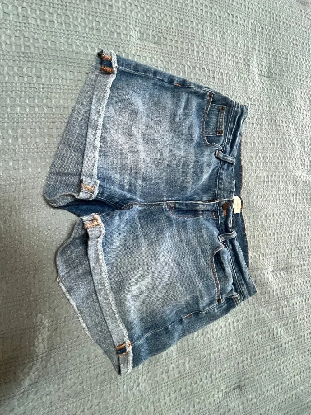 J. Crew Rolled Frayed Hem Blue Jean Shorts Size 29